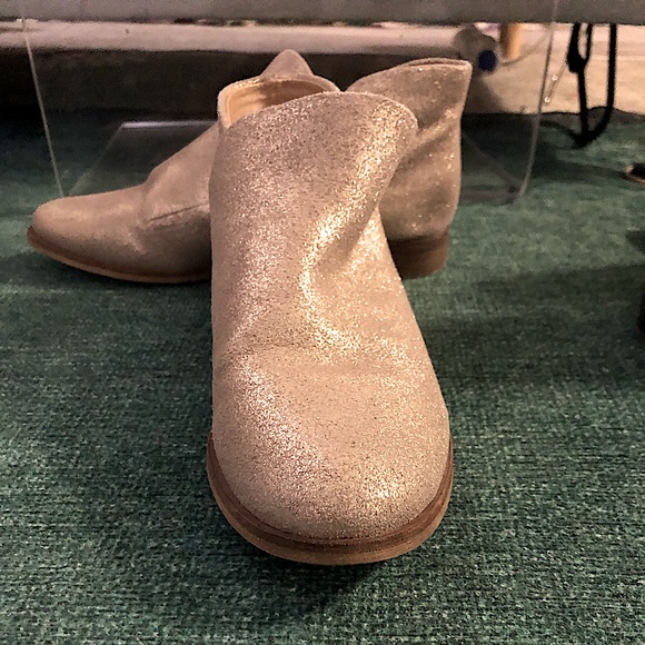 Champagne Gold Sparkle Splendid Ankle Booties - Picture 3 of 5